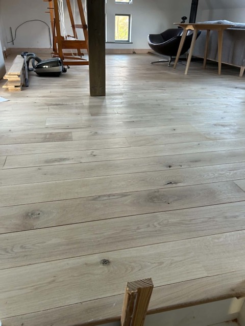 Wide oak floorboards