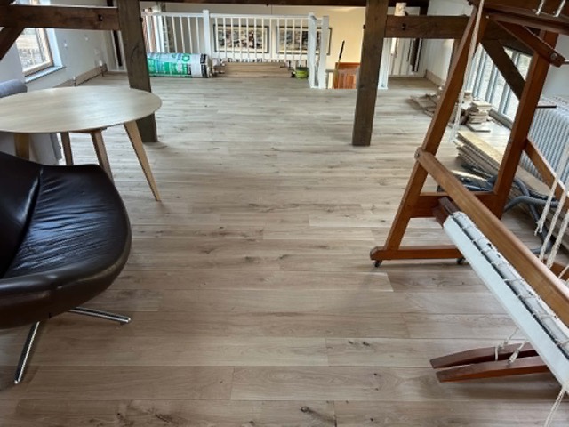 Oak flooring in a living space